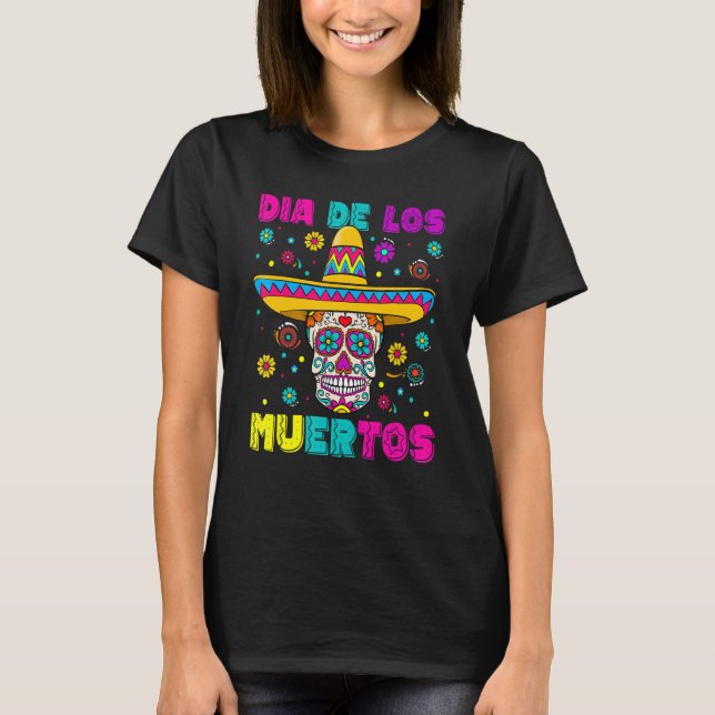 T-shirt Crâne à sucre Dia de Los Muertos Journée mexicaine (Devant)