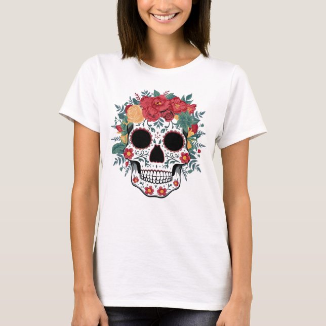 T-shirt Crâne à sucre floral (Devant)
