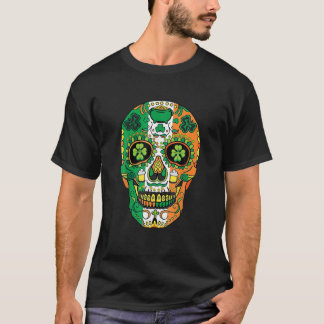 T-shirt Crâne à sucre St Patrick Lucky Shamrock Floral Hom