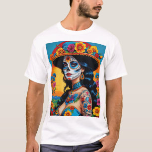 T-shirt Crâne à sucre vibre Art T Chemise Rétro esthétique