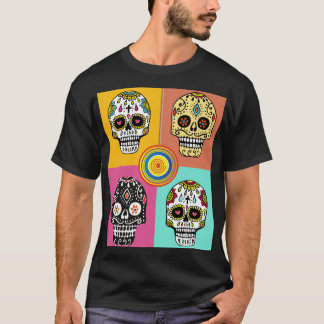 T-shirt Crâne allumé, crâne Cool mexicain