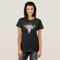 Crâne animal Boho avec papillons et fleurs