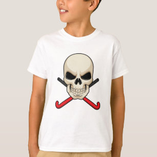 T-shirt Crâne au hockey avec chauve-souris de hockey