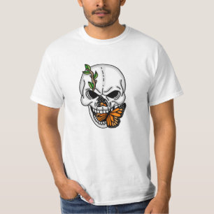 T-shirt Crâne avec Art numérique papillon