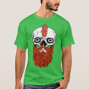 T-shirt Crâne avec barbe crâne rouge 1