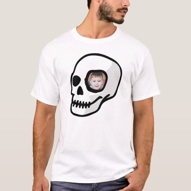 T-shirt Crâne avec votre propre photo personnalisée déplai (Devant)
