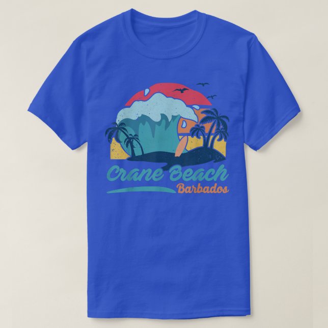 T-shirt Crane Beach Barbados Beach Summer Surf Sun Set  (Design devant)