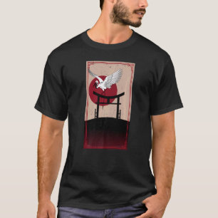 T-shirt Crane Bird Retro Vintage 90 Style Japonais Graphiq