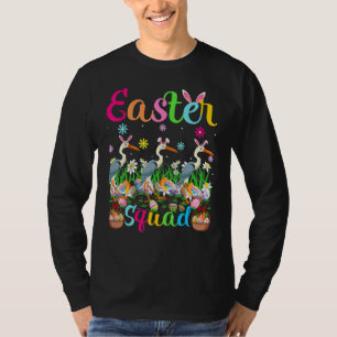 T-shirt Crane Bunny Ear Easter Squad Crane Bird Happy Eas