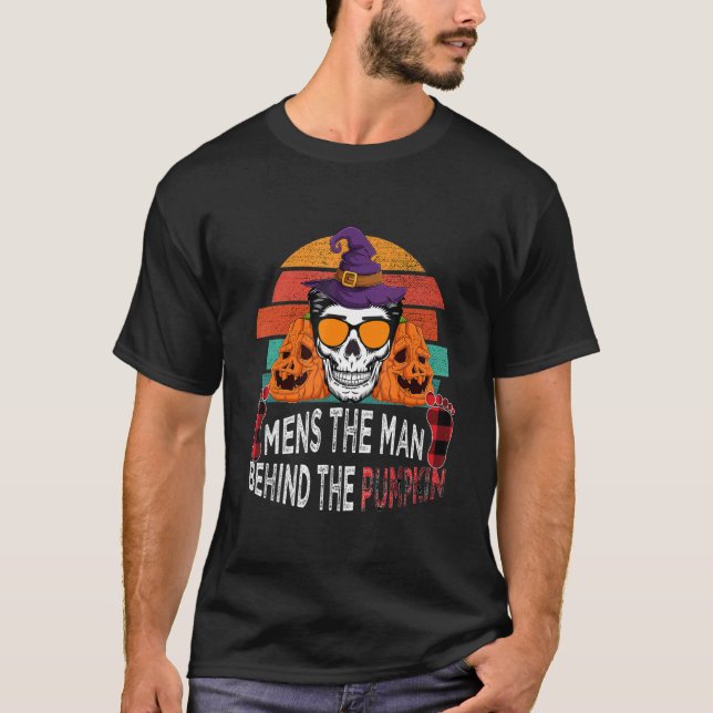 T-shirt Crâne Citrouille masculin avec lunettes de soleil  (Devant)