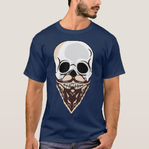 T-shirt Crâne cool avec Hipster crâne à la barbe 1