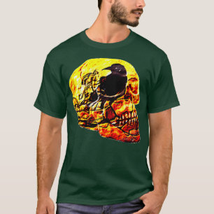T-shirt crâne corbeau tatoué de viking