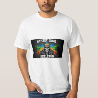 T-shirt Crâne Couronne Graffiti Urbain Roi de la Rue Squel