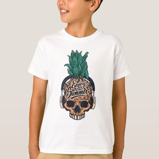 T-shirt Crâne d'ananas avec casque (Devant)