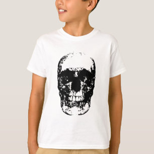 T-shirt Crâne d'art pop noir et blanc