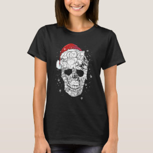 T-shirt Crâne de Chat Costume de Noël de squelette de chat