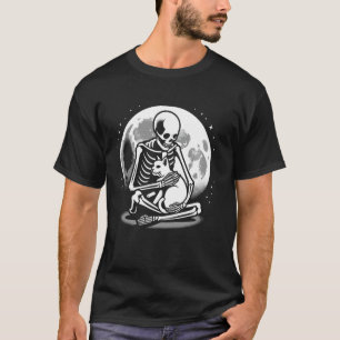 T-shirt Crâne de chat squelette Kitty Gothique mignon Cost