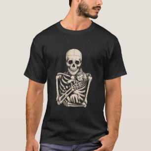 T-shirt Crâne de Chat Squelette Kitty Gothique Mignon Hall