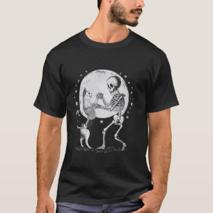 T-shirt Crâne de Chat Squelette Mignon Goth Halloween Homm