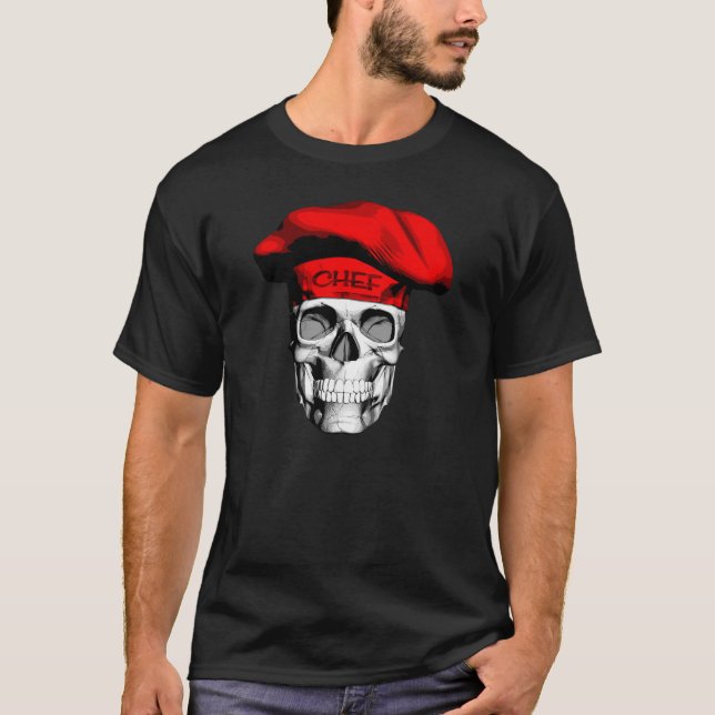 T-shirt Crâne de chef Casquette rouge (Devant)
