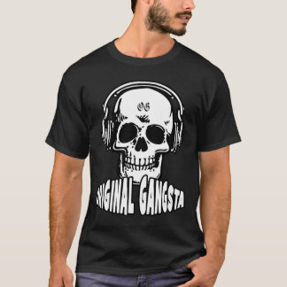 T-shirt Crâne de chemise du DJ avec des écouteurs