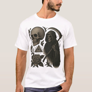 T-shirt Crâne de chèvre occulte avec pentagramme – Tatouag