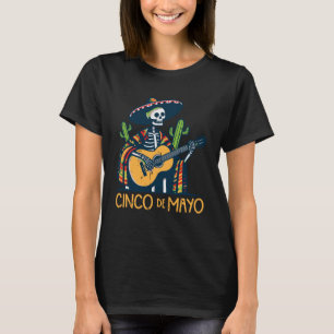 T-shirt Crâne de Cinco De Mayo Guitare Fête Mexicaine Garç