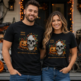 T-shirt Crâne de citrouille de saison effrayante Halloween