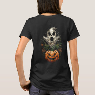 T-shirt Crâne de citrouille d'Halloween gothique en art po