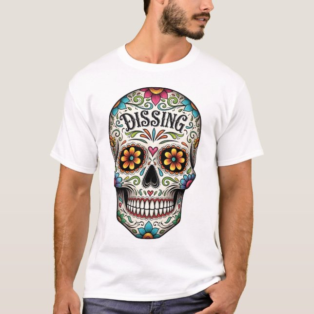T-shirt Crâne de Dia de los muertes. Fête mexicaine des mo (Devant)