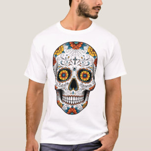 T-shirt Crâne de Dia de los muertes. Fête mexicaine des mo
