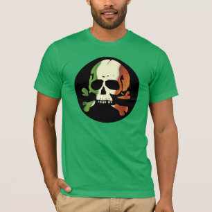 T-shirt Crâne de drapeau irlandais uni