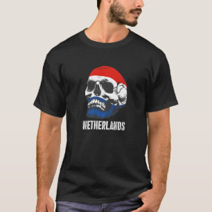 T-shirt Crâne de drapeau néerlandais Fierté néerlandaise P