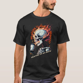 T-shirt Crâne de feu - Libérer la chaleur du café chaud