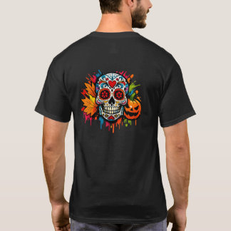 T-shirt Crâne de Graffiti GraveGlow™ coloré pour Halloween