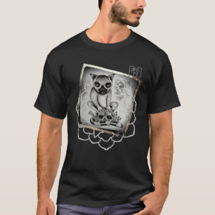 T-shirt Crâne de lémur avec Fleur de Yoga WRYD Réel