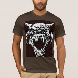 T-shirt Crâne de monstre démon cornu Vecteur de fantasy so