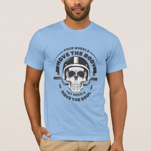 T-shirt Crâne de motard Deux Roues Font Bouger l'Âme