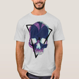 T-shirt Crâne de Néo - Vaporwave Cyberpunk Crâne