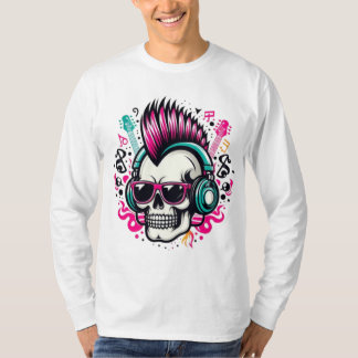 T-shirt Crâne de Rockin avec Mohawk, lunettes de soleil et