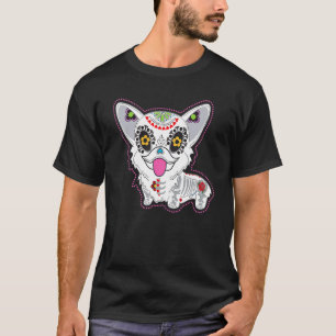 T-shirt Crâne de Sucre de Dia De Los Muertos Corgi
