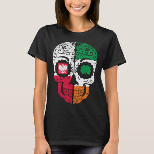 T-shirt Crâne de sucre irlandais polonais Drapeau Irlande