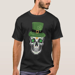 T-shirt Crâne de sucre Saint-Patrick Leprechaun Trèfle