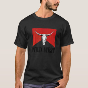 T-shirt Crâne de taureau de vache Far West Boho Country Su