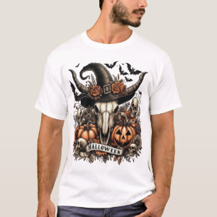 T-shirt Crâne de taureau Halloween Vache