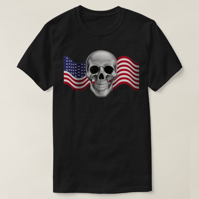 T-shirt Crâne de titane américain sur noir (Design devant)