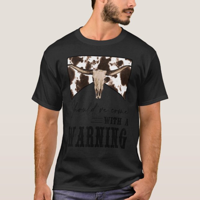 T-shirt Crâne de vache léopard aurait dû venir avec un ave (Devant)