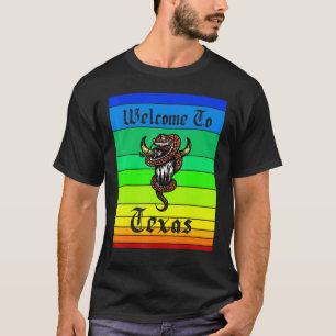 T-shirt Crâne de vache serpent Bienvenue au Texas Coucher
