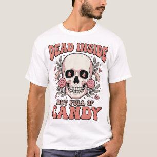 T-shirt Crâne d'Halloween de Desi mort à l'intérieur mais