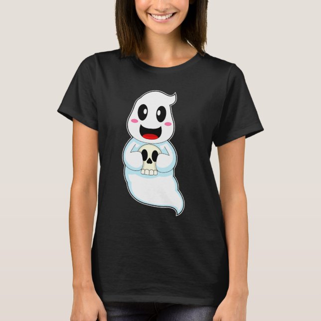 T-shirt Crâne d'Halloween fantôme (Devant)